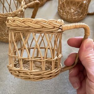 Precious vintage wicker glass holders